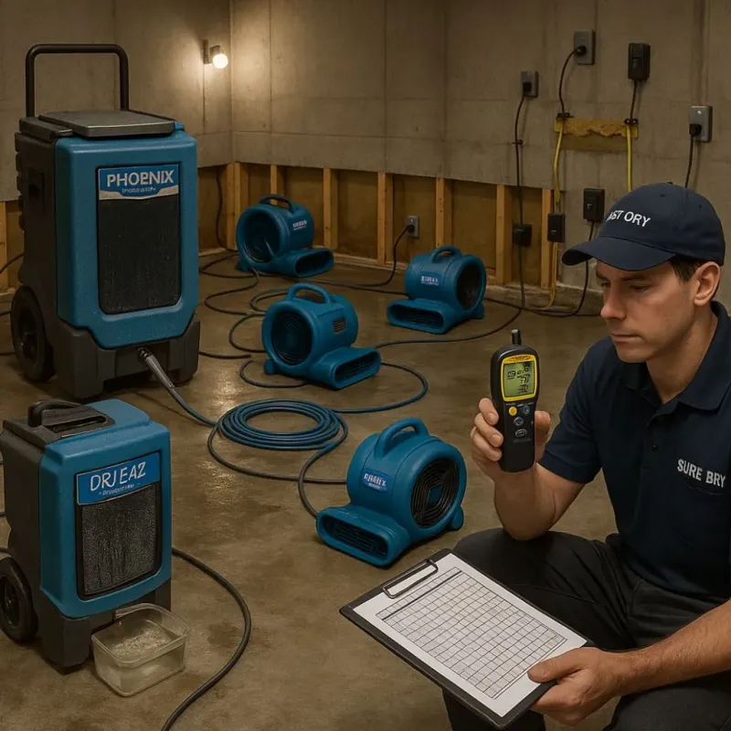 Structural Drying and Dehumidification process in Chase County, KS